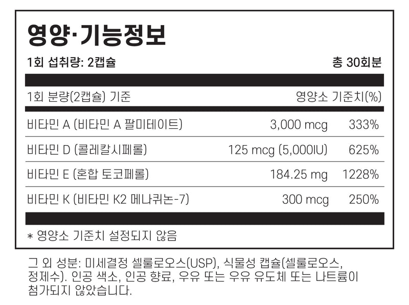 클린랩스 ADEK2 포뮬러 60캡슐 - Kleen Labs ADEK2 Formula 60 cap